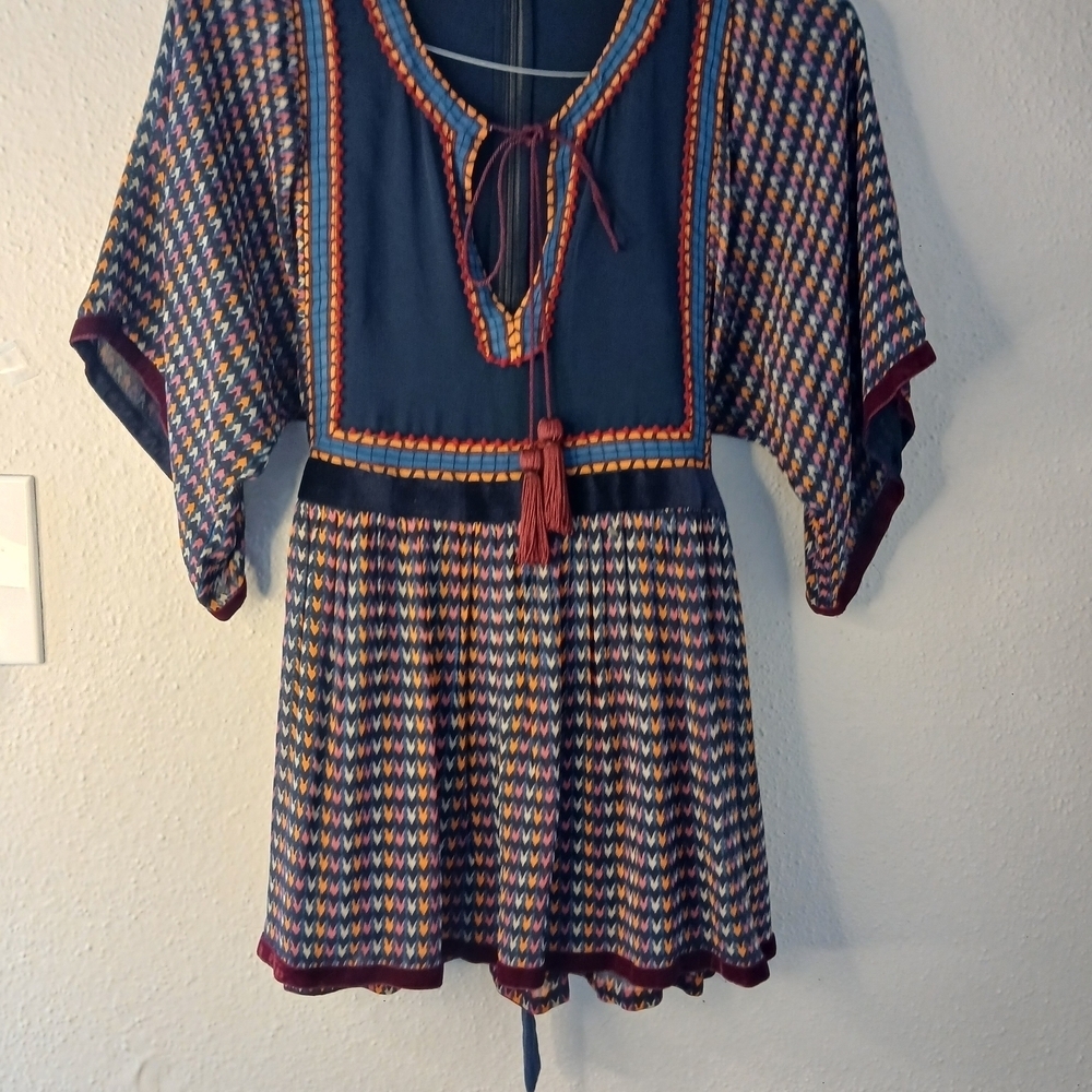 Talitha Multicolor Patterned Blouse with Tie Waist - Picture 5 of 9